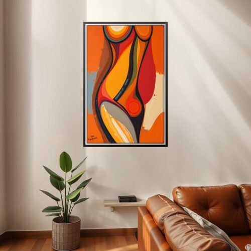 Abstract Female Form Poster – Modern Expressionist Art Print picture