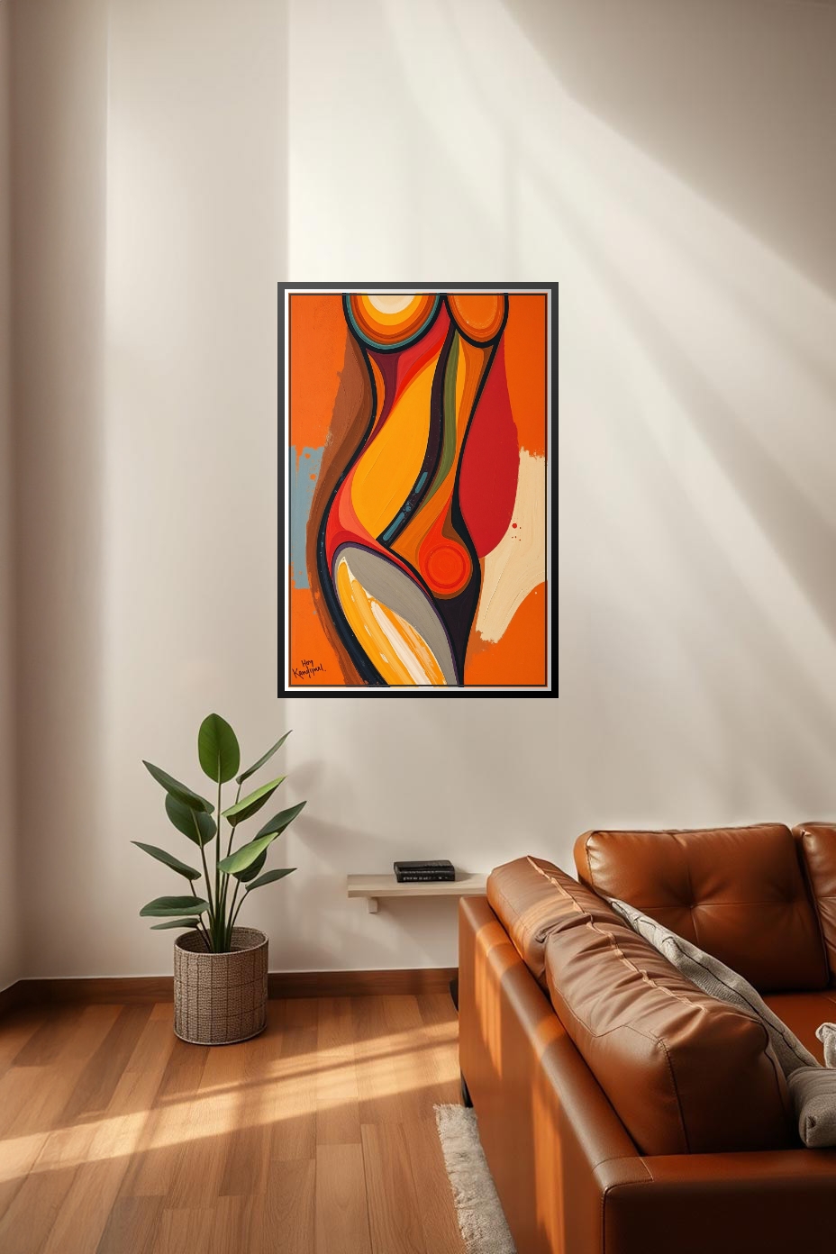 Abstract Female Form Poster – Modern Expressionist Art Print picture