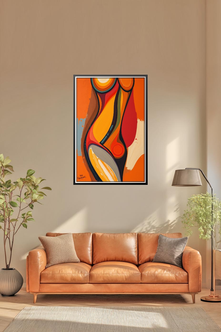Abstract Female Form Poster – Modern Expressionist Art Print picture