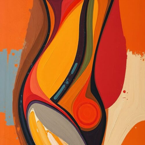 Abstract Female Form Poster – Modern Expressionist Art Print picture