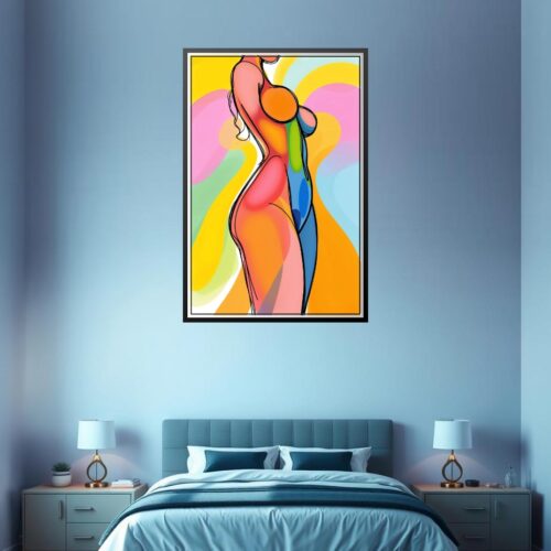 Colorful Abstract Female Silhouette Poster – Modern Pop Art Style picture