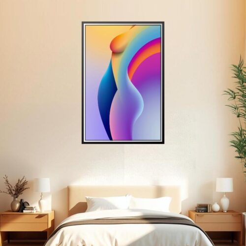Abstract Woman Silhouette Poster – Gradient Modern Art Print picture