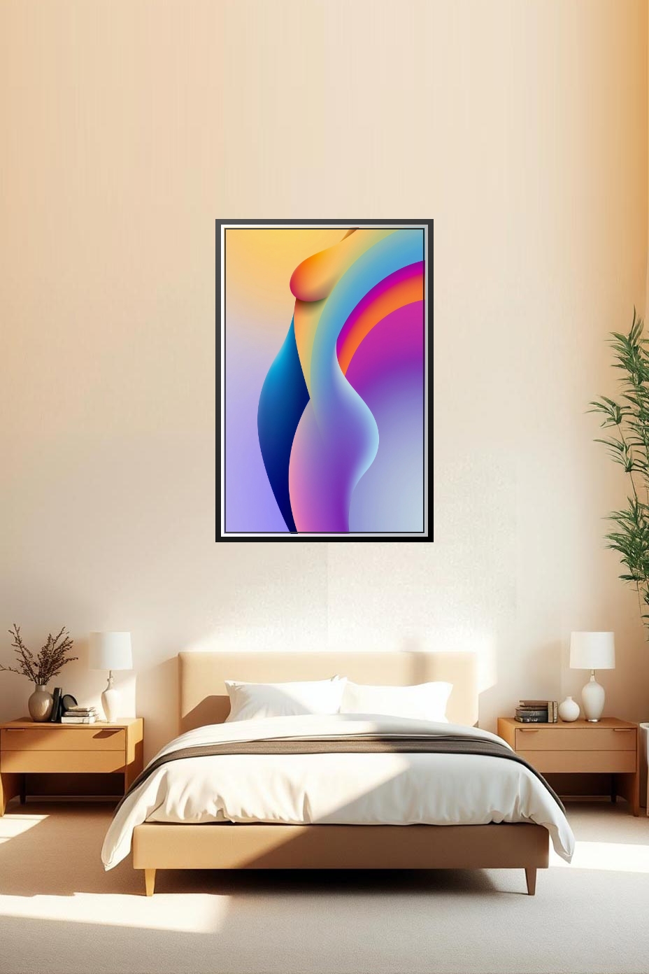 Abstract Woman Silhouette Poster – Gradient Modern Art Print picture