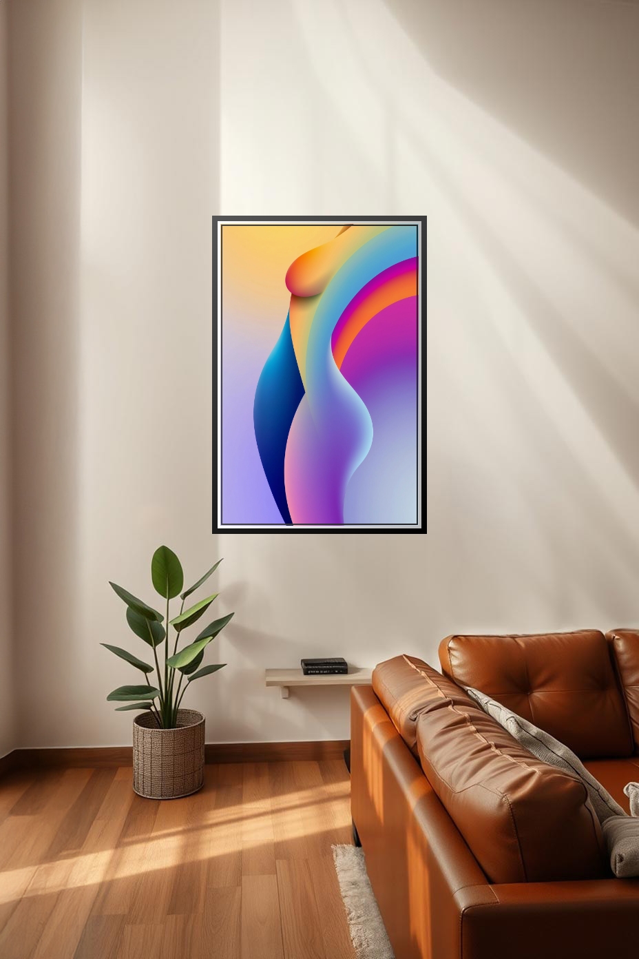 Abstract Woman Silhouette Poster – Gradient Modern Art Print picture