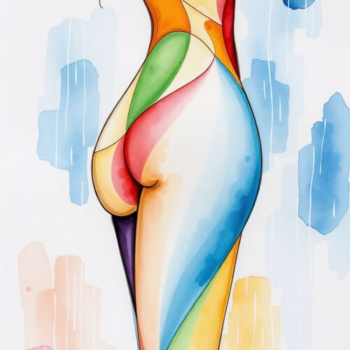 Abstract Female Form Poster – Colorful Grace | Great Gift picture