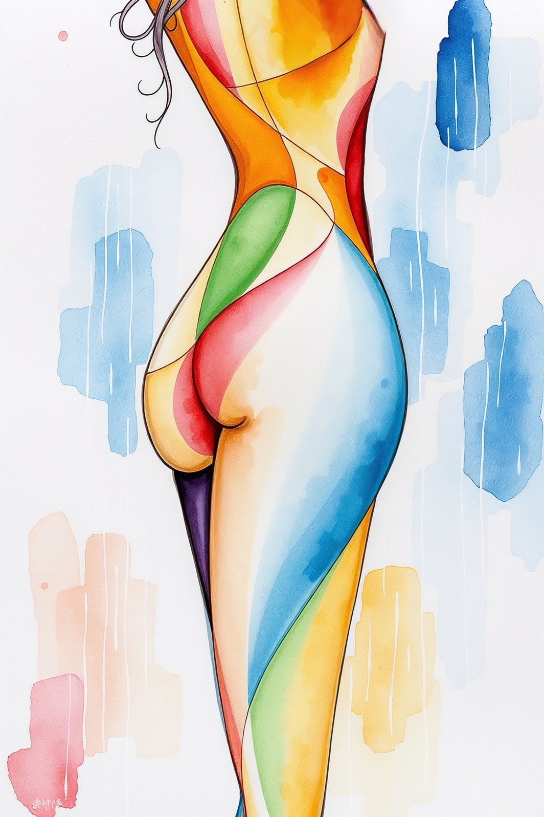 Abstract Female Form Poster – Colorful Grace | Great Gift picture