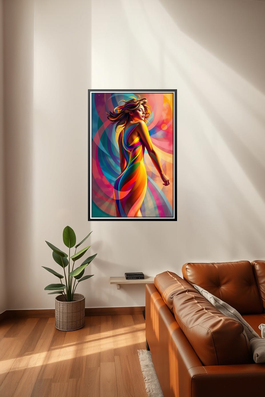 Abstract Female Portrait Poster – Radiant Color Flow | Unique Gift picture