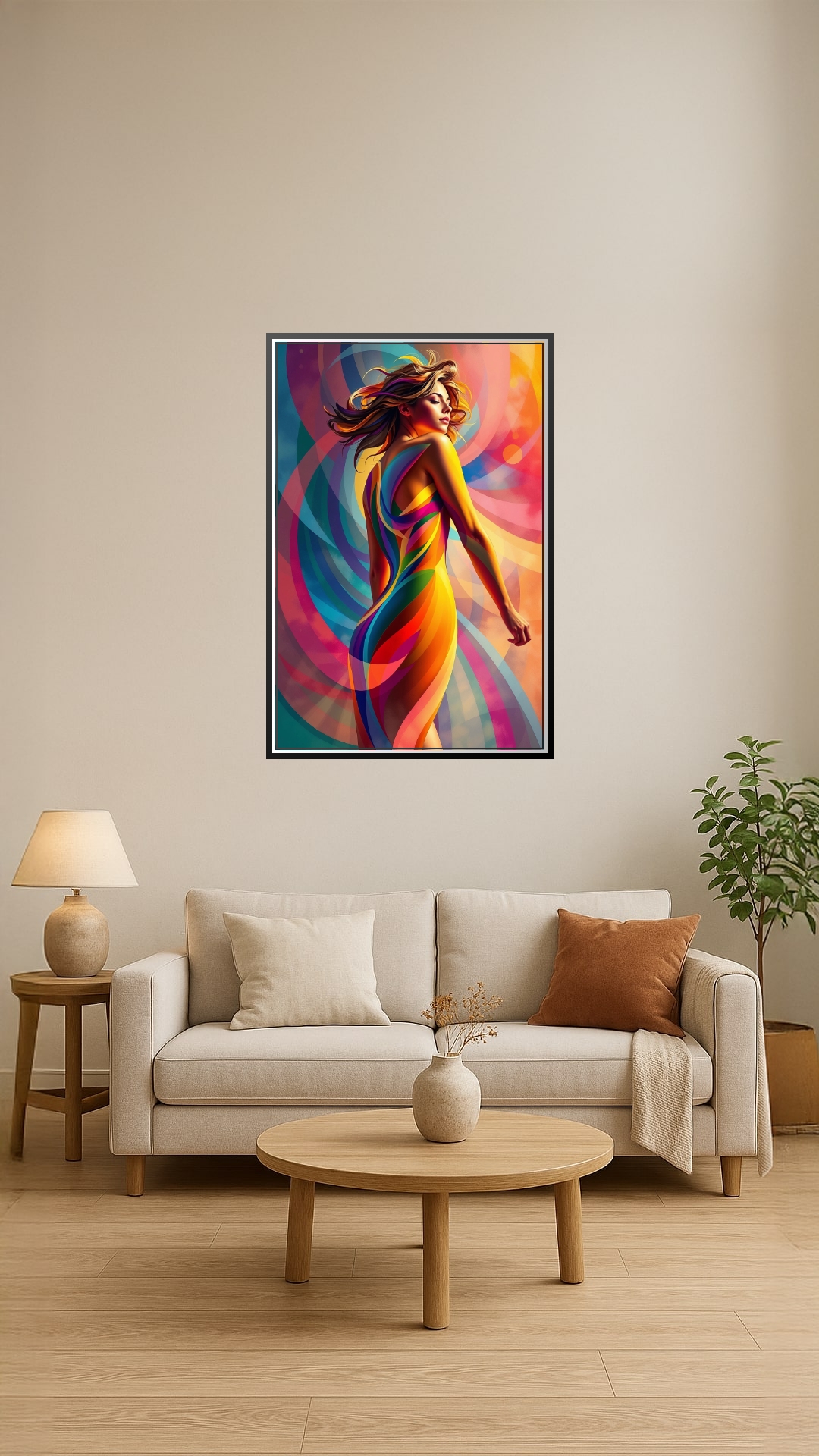 Abstract Female Portrait Poster – Radiant Color Flow | Unique Gift picture