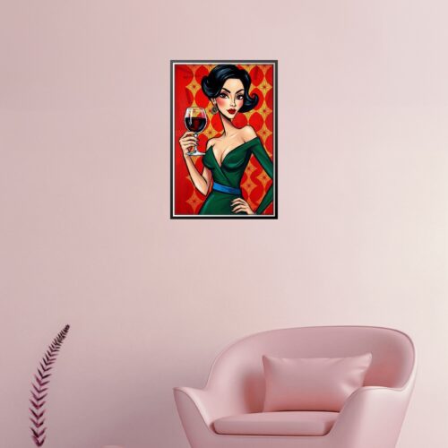 Pop Art Wine Diva Poster – Chic Retro Attitude | Great Gift picture