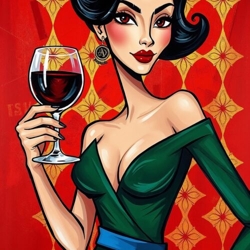 Pop Art Wine Diva Poster – Chic Retro Attitude | Great Gift picture
