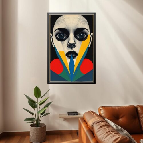 Bauhaus Portrait Poster – Dramatic Geometric Expression | Great Gift picture