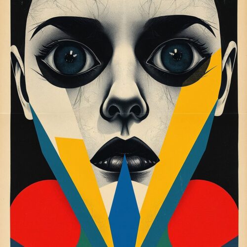 Bauhaus Portrait Poster – Dramatic Geometric Expression | Great Gift picture
