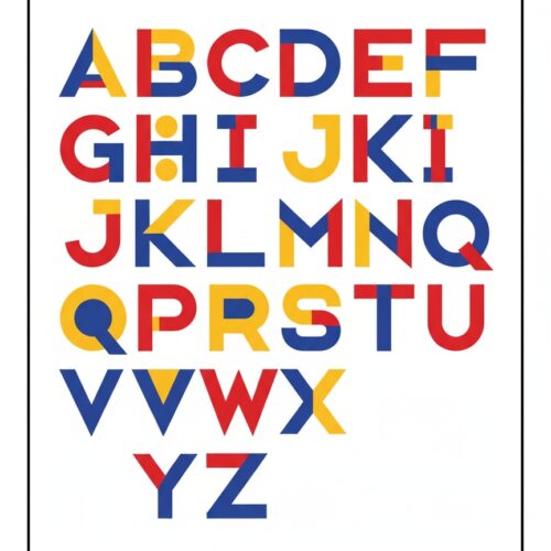 Bauhaus Alphabet Poster – Bold Primary Color ABCs | Great Gift picture