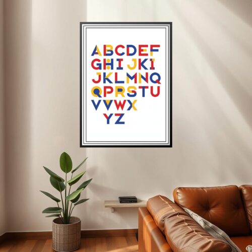 Bauhaus Alphabet Poster – Bold Primary Color ABCs | Great Gift picture