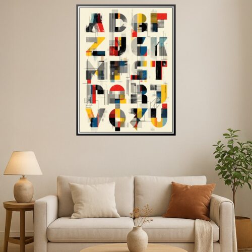 Bauhaus Alphabet Poster – Textured Geometric Typography | Great Gift picture