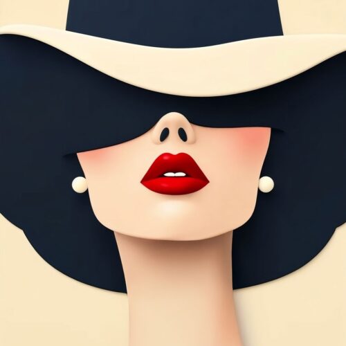 Minimalist Fashion Poster – Elegant Hidden-Gaze Woman | Great Gift picture