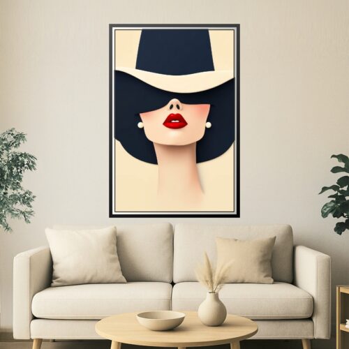 Minimalist Fashion Poster – Elegant Hidden-Gaze Woman | Great Gift picture