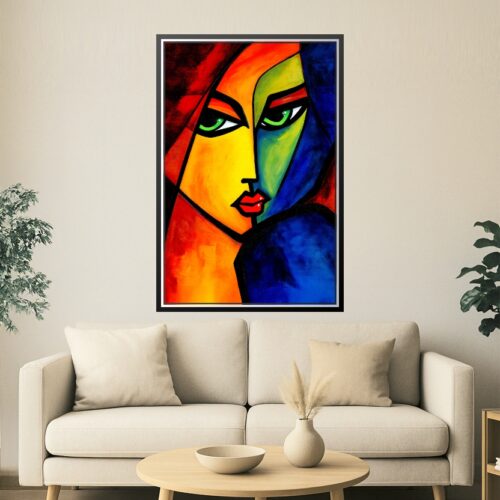 Cubist Expressionist Poster – Vivid Abstract Woman | Great Gift picture
