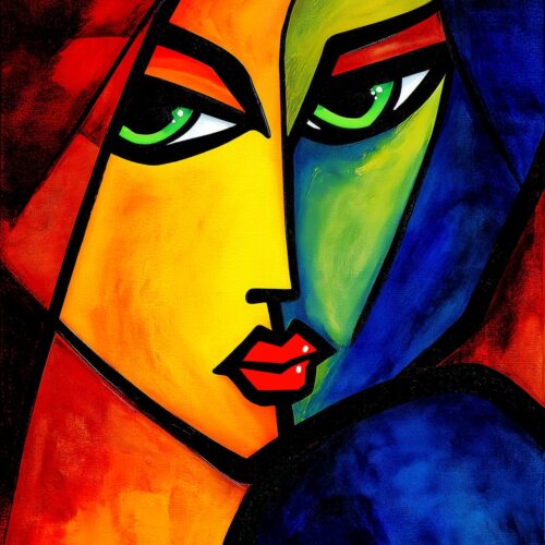 Cubist Expressionist Poster – Vivid Abstract Woman | Great Gift picture