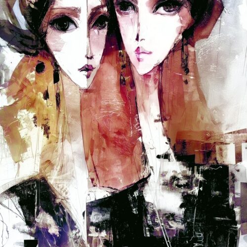 Expressionist Sisters Poster – Ethereal Dual Portrait | Great Gift picture
