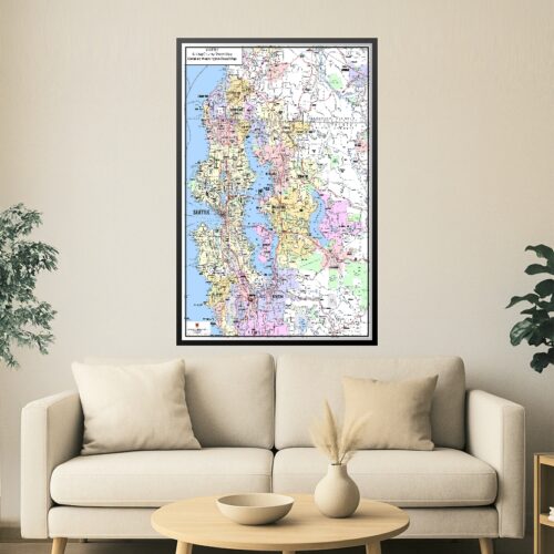 Seattle & King County Street Map Poster – Detailed Washington Road Map picture
