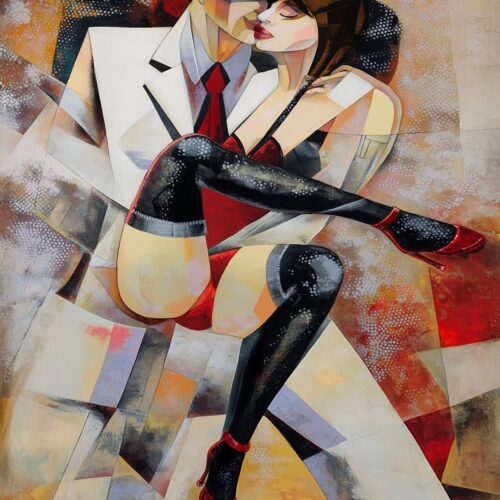 Cubist Lovers Dance Poster – Geometric Art | Great Gift picture