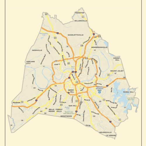 Minimalist Davidson County Map Poster – Nashville Area | Great Gift picture