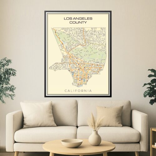 Minimalist Los Angeles County Map Poster – California | Great Gift picture
