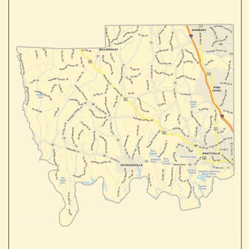 Minimalist Autauga County Map Poster – Alabama | Great Gift picture