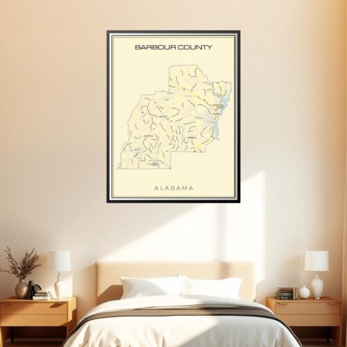 Minimalist Barbour County Map Poster – Alabama | Great Gift picture