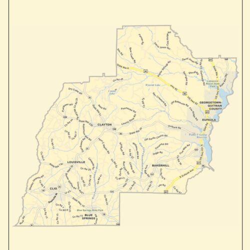 Minimalist Barbour County Map Poster – Alabama | Great Gift picture