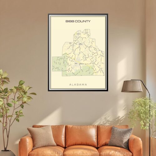 Minimalist Bibb County Alabama Map Poster picture