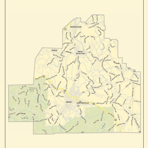 Minimalist Bibb County Alabama Map Poster picture