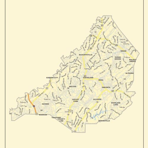 Minimalist Blount County Alabama Map Poster picture