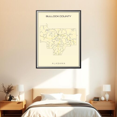 Minimalist Bullock County Alabama Map Poster picture