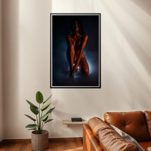 Fine Art Silhouette Poster – Moody Light & Feminine Grace | Great Gift picture