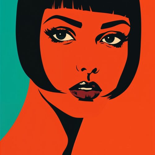 Pop Art Bob Hair Woman Portrait Poster - Bold Gaze wall art poster