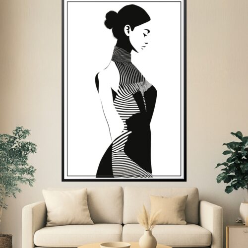 Minimalist Woman Poster - Elegant Contours | Great Gift wall art poster