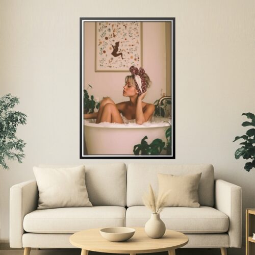 Vintage Bathtub Portrait Poster – Retro Bathroom Wall Art