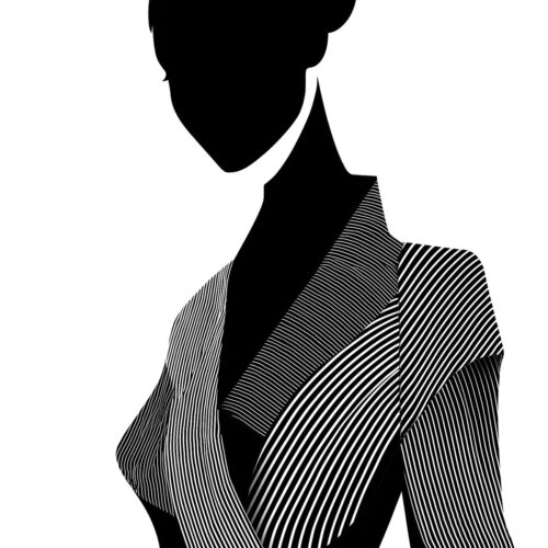 Op Art Female Silhouette Poster - Elegant Style | Great Gift wall art poster