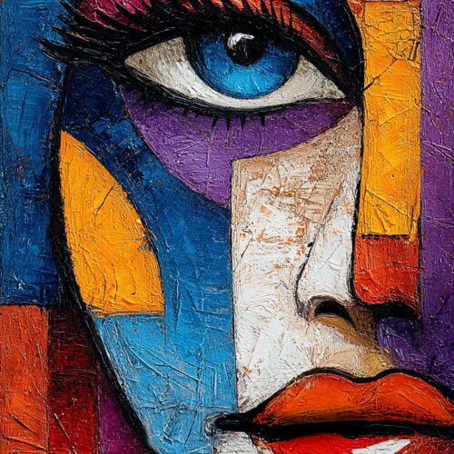 Cubist Woman Portrait Poster - Bold Expression | Great Gift wall art poster