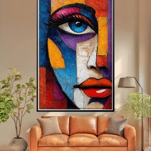 Cubist Woman Portrait Poster - Bold Expression | Great Gift wall art poster