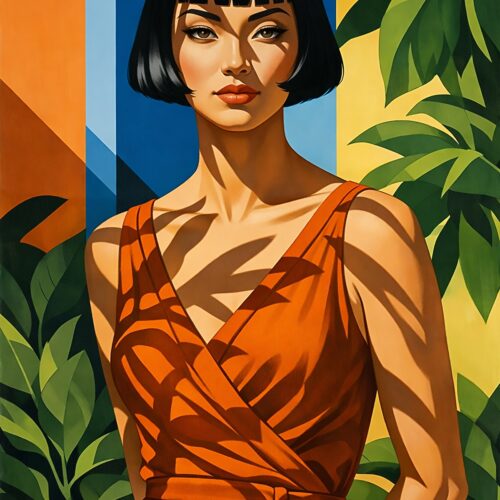 Art Deco Woman Poster - Tropical Elegance | Great Gift wall art poster