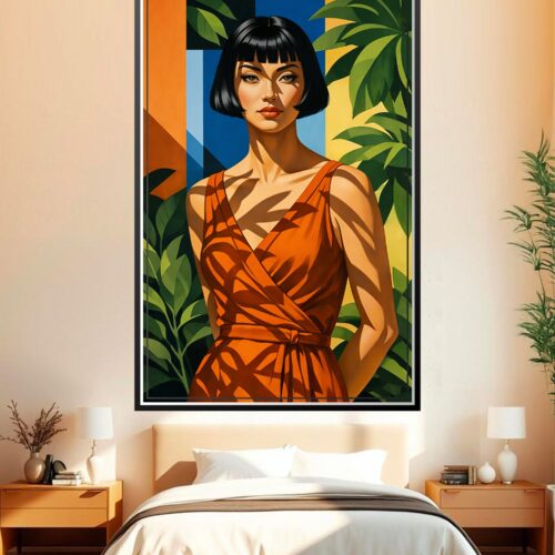 Art Deco Woman Poster - Tropical Elegance | Great Gift wall art poster