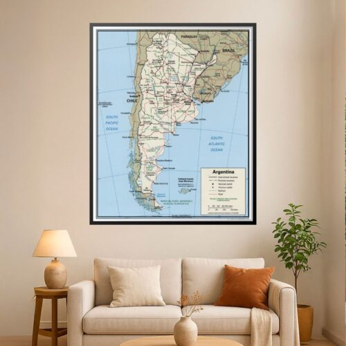 Map of Argentina Poster wall art poster