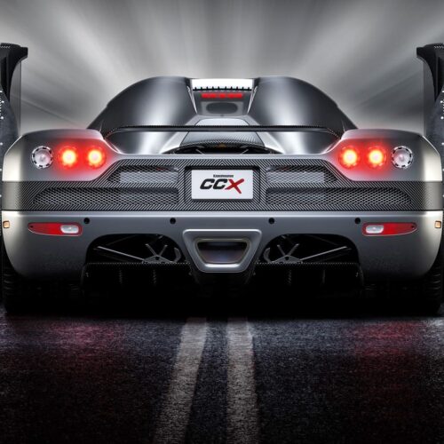 Koenigsegg CCX wall art poster showcasing a stunning rear view of the hypercar with dynamic lighting and modern design, suitable for stylish home or office decor. original artwork file