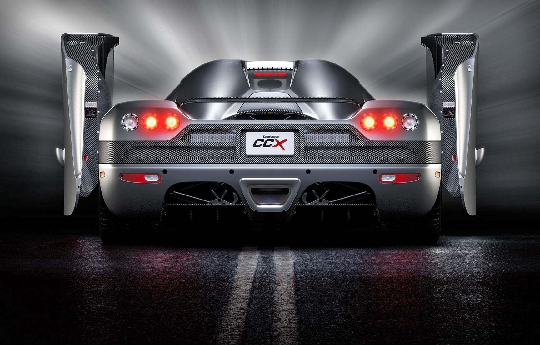 Koenigsegg CCX wall art poster showcasing a stunning rear view of the hypercar with dynamic lighting and modern design, suitable for stylish home or office decor. original artwork file