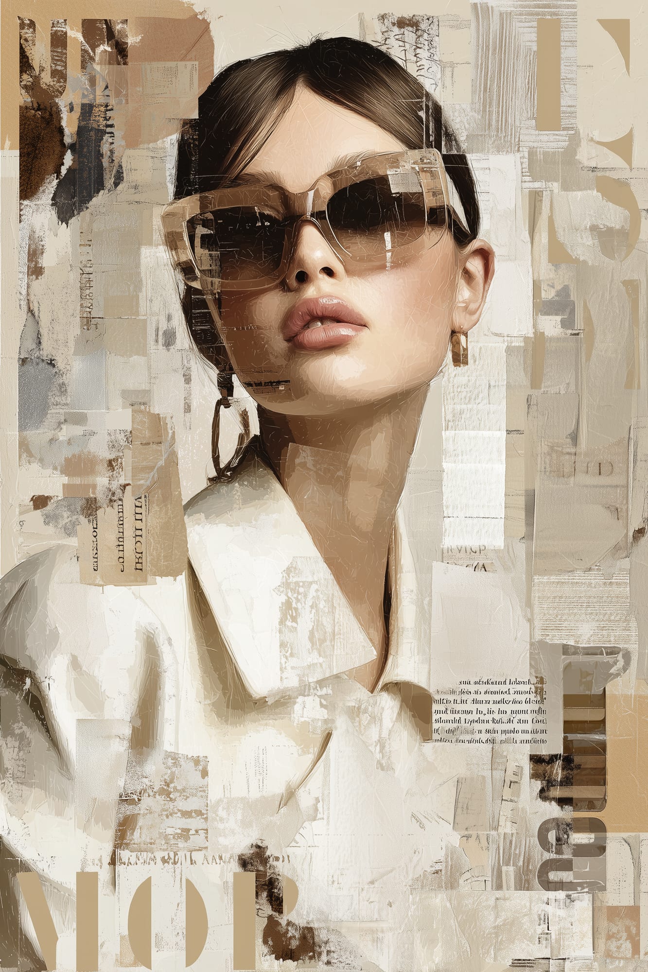 Contemporary Fashion Muse Collage Poster | Chic & Cutout Art - Image 2