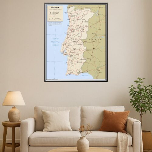 Detailed map of Portugal with boundaries and cities